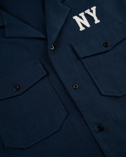 Ebbets Cotton Linen Grounds Crew Short Sleeve Workshirt