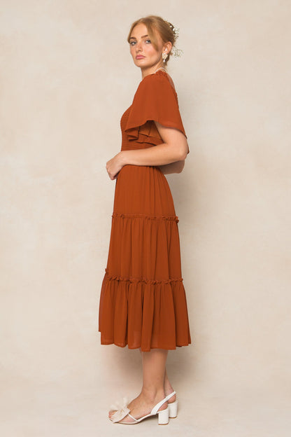 Ellie Dress in Amber Chiffon