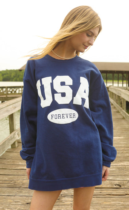 friday + saturday: usa forever puff sweatshirt