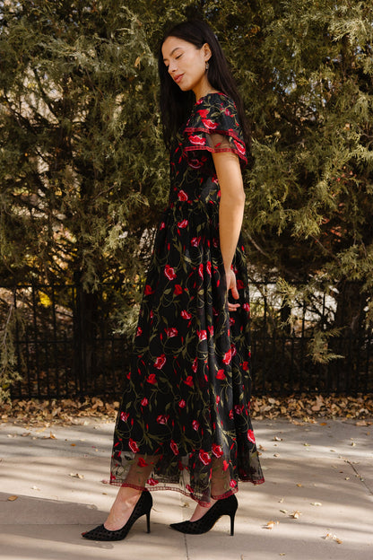 Flora Dress in Romantic Roses