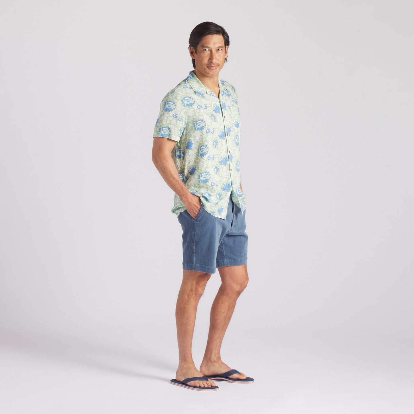 Vintage Hawaiian Camp Collar Shirt - Batik Print