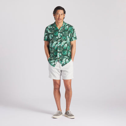 Vintage Hawaiian Camp Collar Shirt - Green Leaf