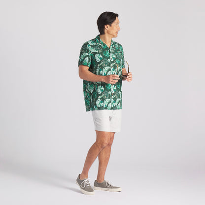 Vintage Hawaiian Camp Collar Shirt - Green Leaf