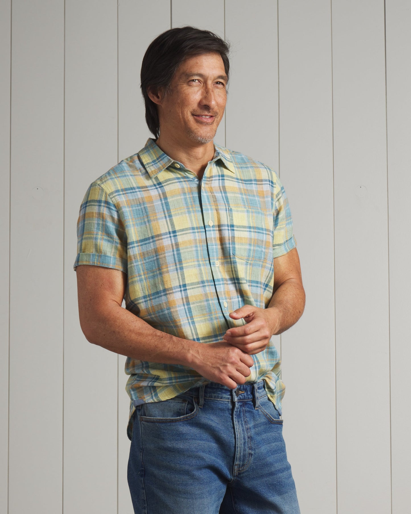 Madras Power Loom Twill Short Sleeve Shirt - Multi Color