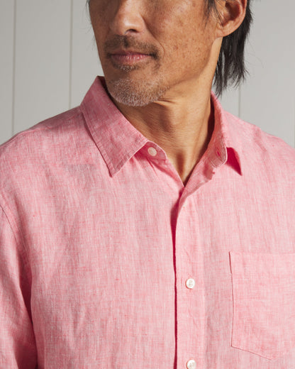 Nantucket Yarn Dyed Linen Shirt - Red