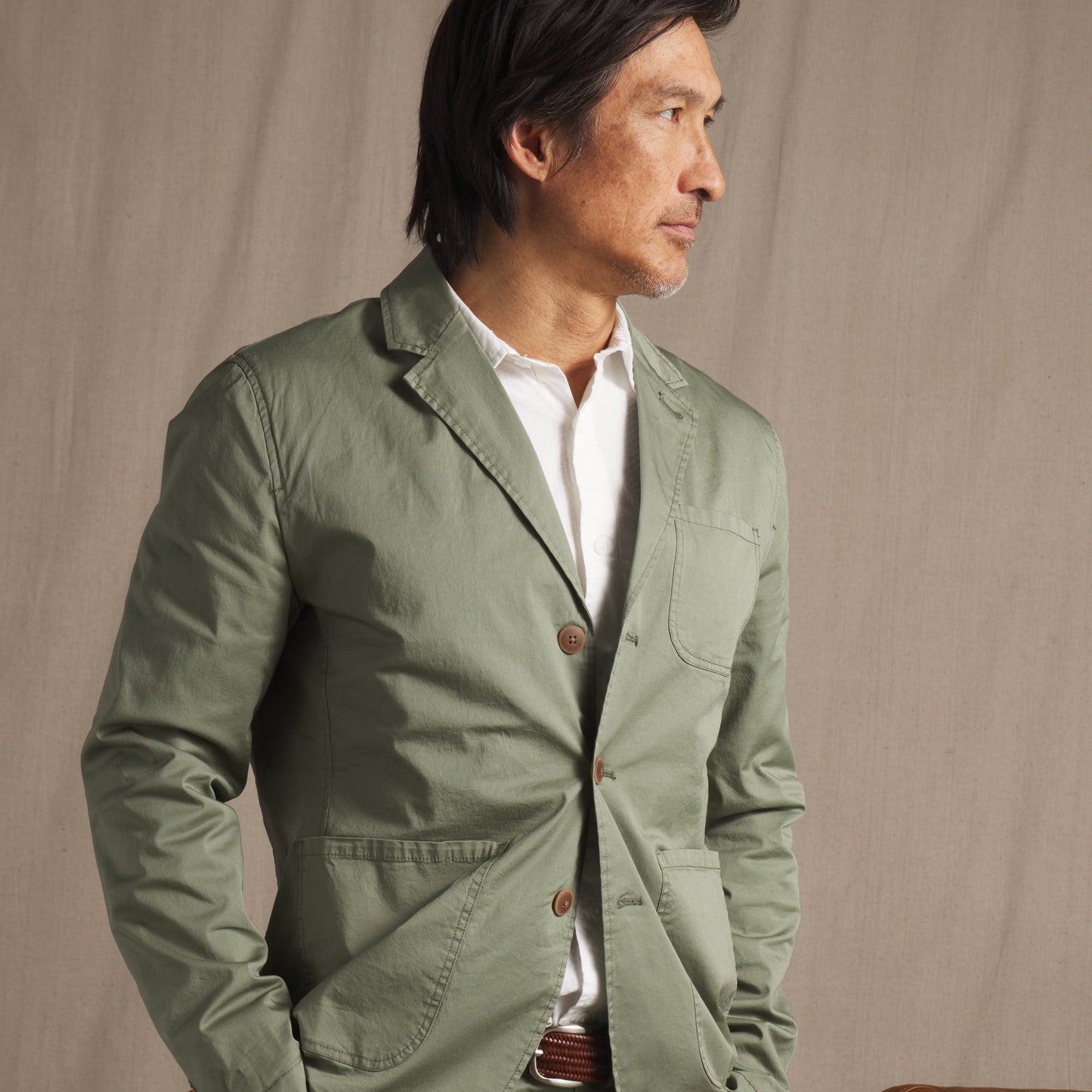 Thompson Stretch Blazer - Olive