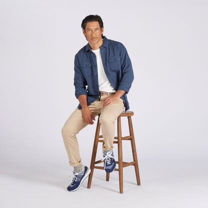 Brando Lightweight Double Cloth Shirt - Midnight Navy