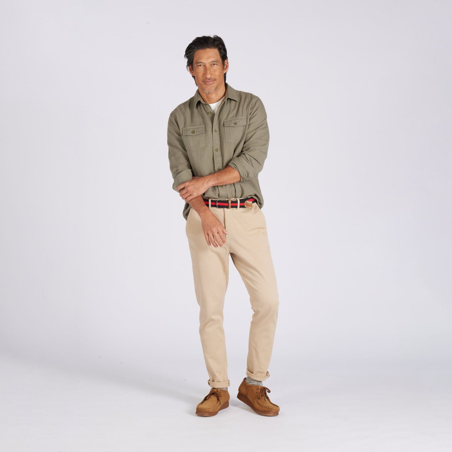 Brando Lightweight Double Cloth Shirt - Military Olive