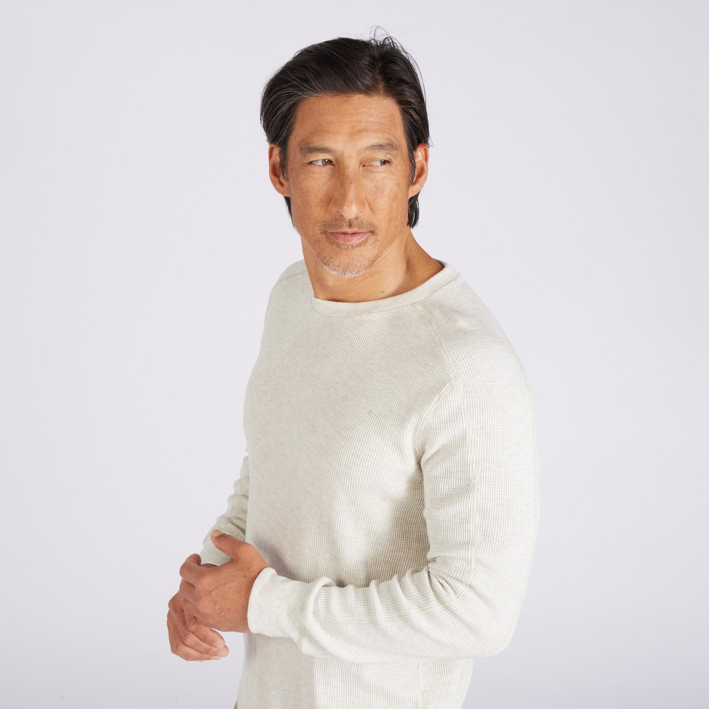 New Spencer Waffle Crew - Oatmeal Heather