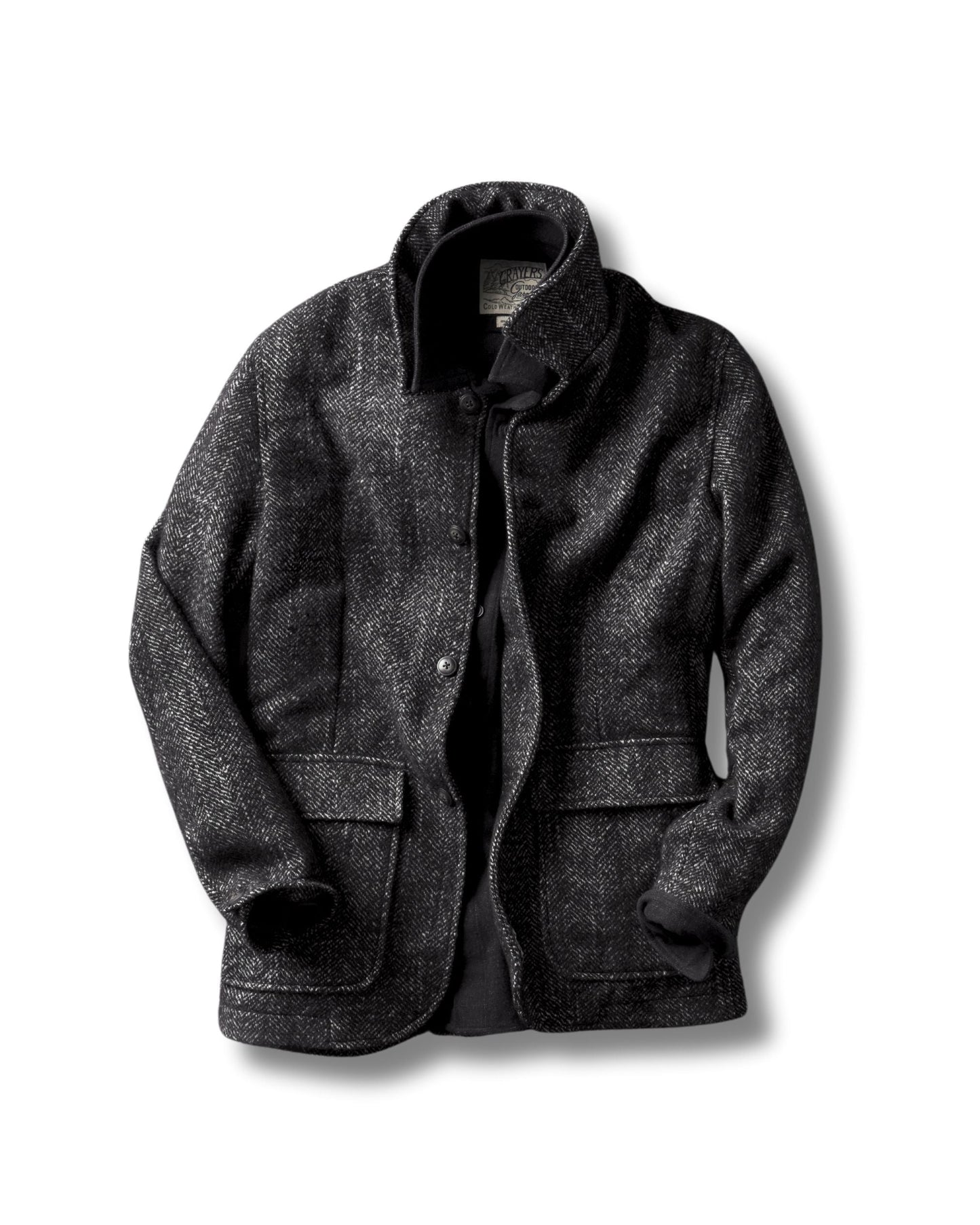 Bogie Wool Herringbone Car Coat - Charcoal