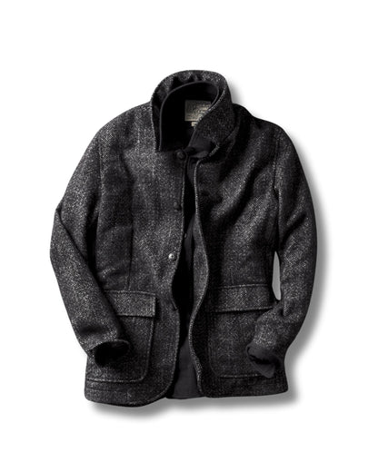 Bogie Wool Herringbone Car Coat - Charcoal