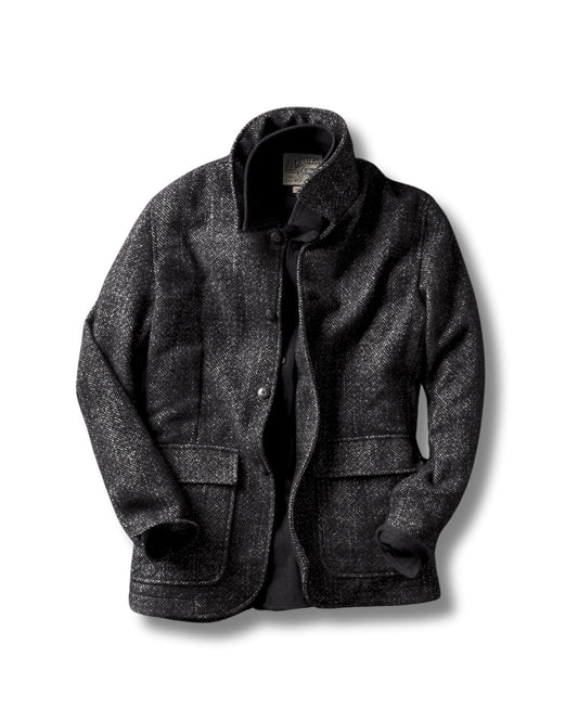 Bogie Wool Herringbone Car Coat - Charcoal