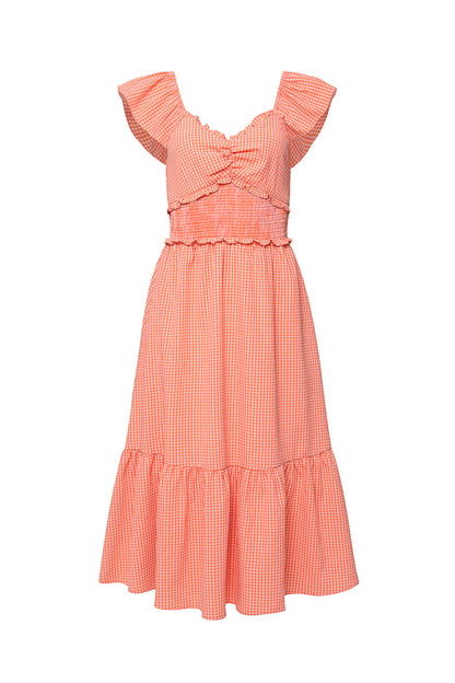Gidget Dress in Orange Gingham