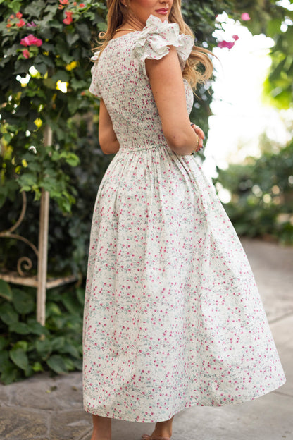 Hattie Dress in Pansy Trellis