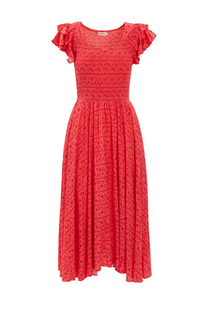 Hattie Dress in Crimson Pink