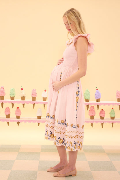 Hattie Dress in Embroidered Spring Floral