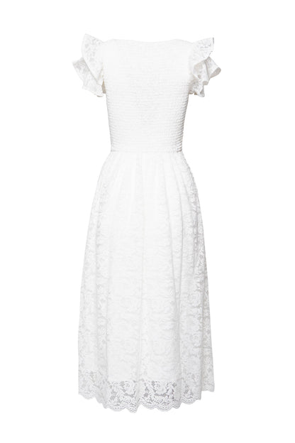 Hattie Dress in White Lace