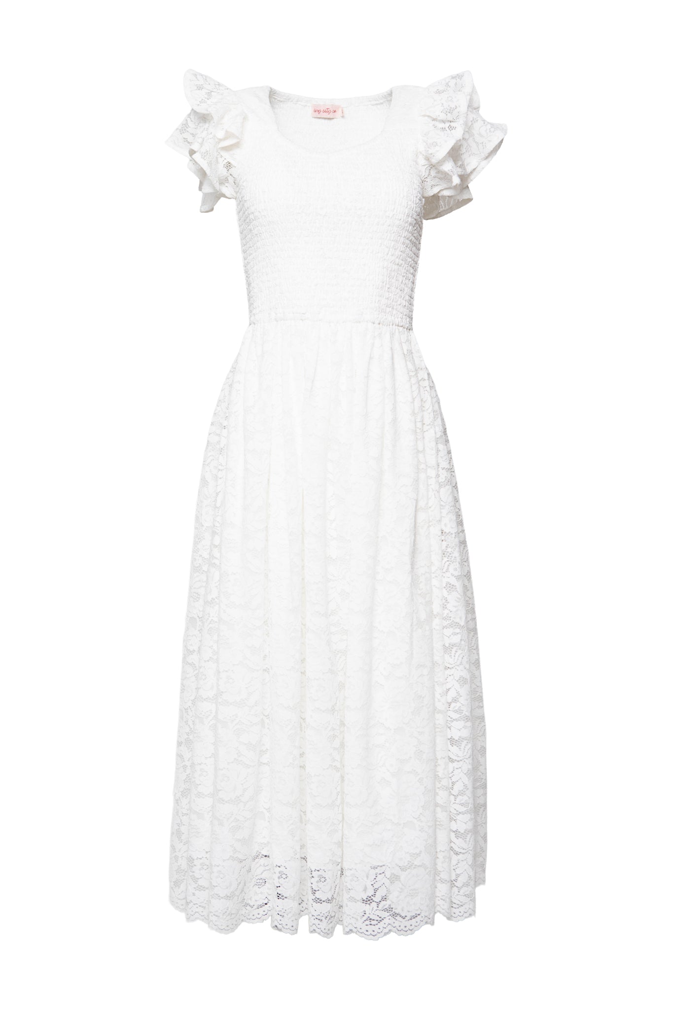 Hattie Dress in White Lace