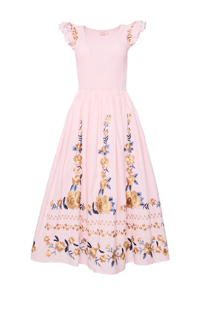 Hattie Dress in Embroidered Spring Floral