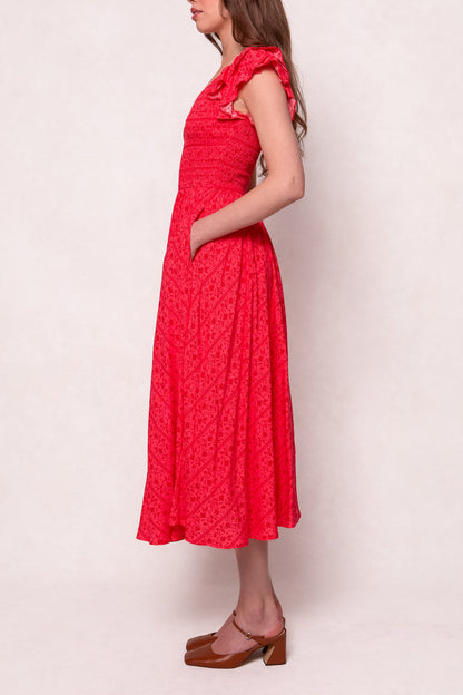 Hattie Dress in Crimson Pink