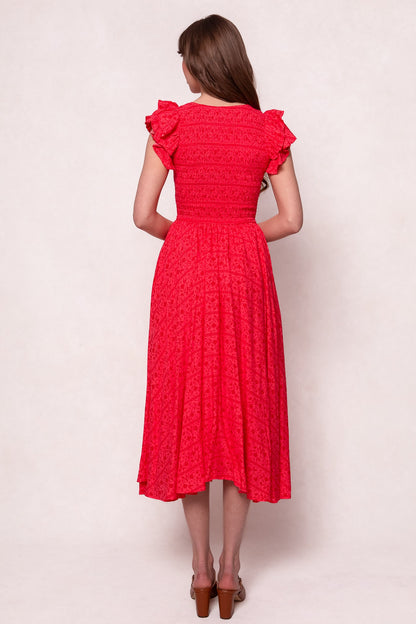 Hattie Dress in Crimson Pink