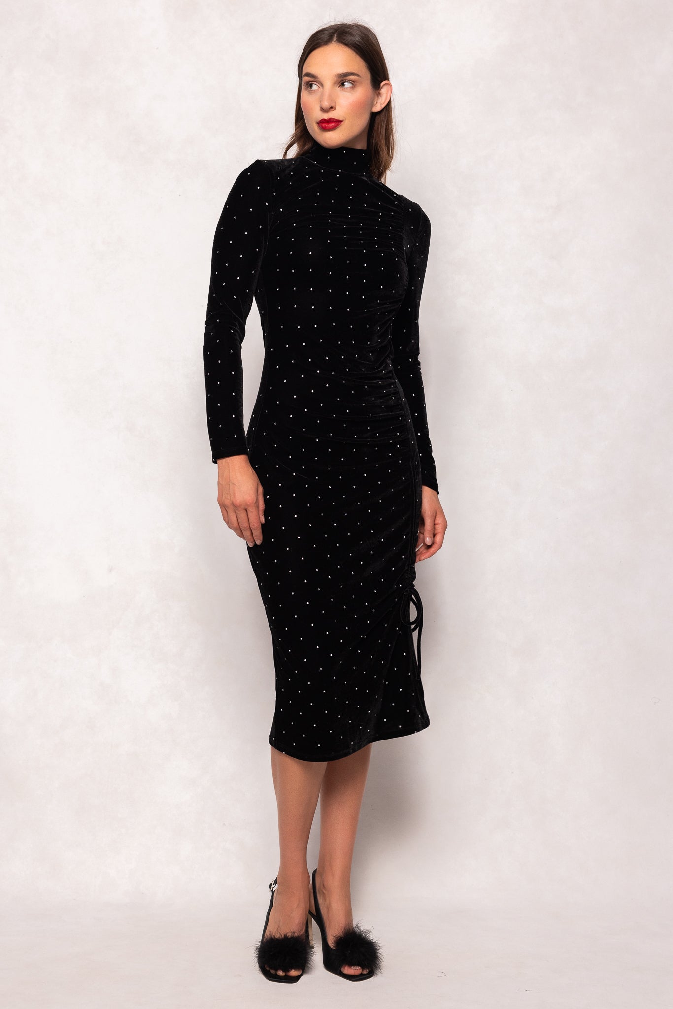 Hunter Dress in Black Velvet - Slightly Imperfect