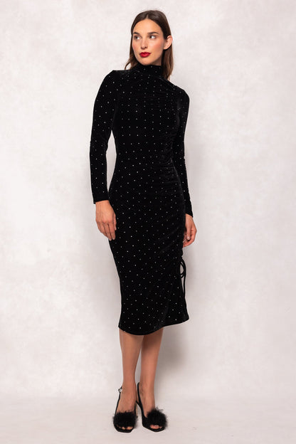 Hunter Dress in Black Velvet - Slightly Imperfect