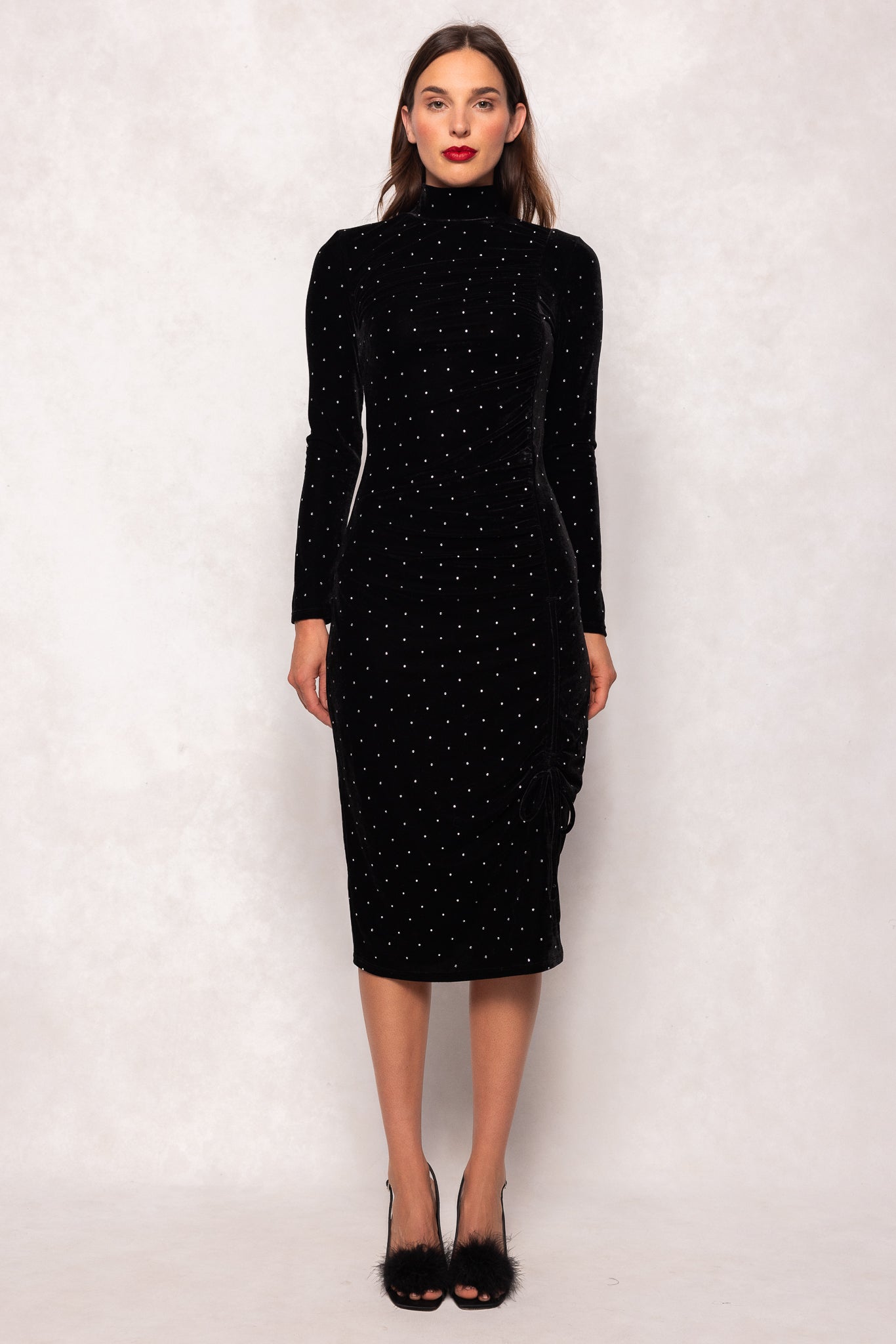 Hunter Dress in Black Velvet - Slightly Imperfect