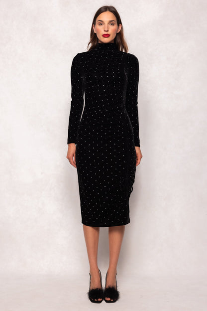 Hunter Dress in Black Velvet - Slightly Imperfect