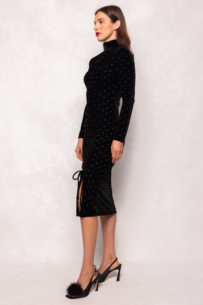 Hunter Dress in Black Velvet - Slightly Imperfect