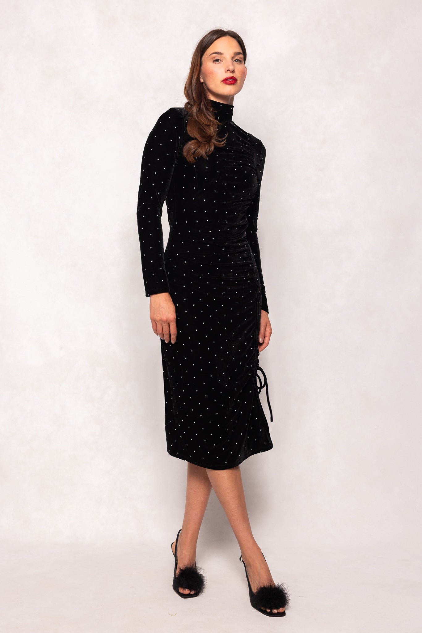 Hunter Dress in Black Velvet - Slightly Imperfect