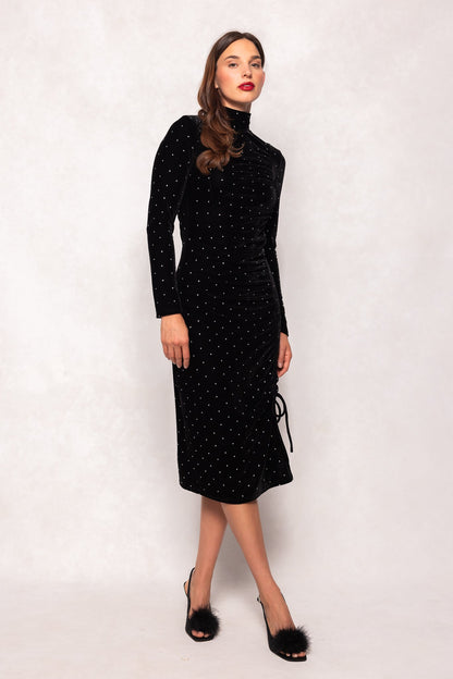 Hunter Dress in Black Velvet - Slightly Imperfect