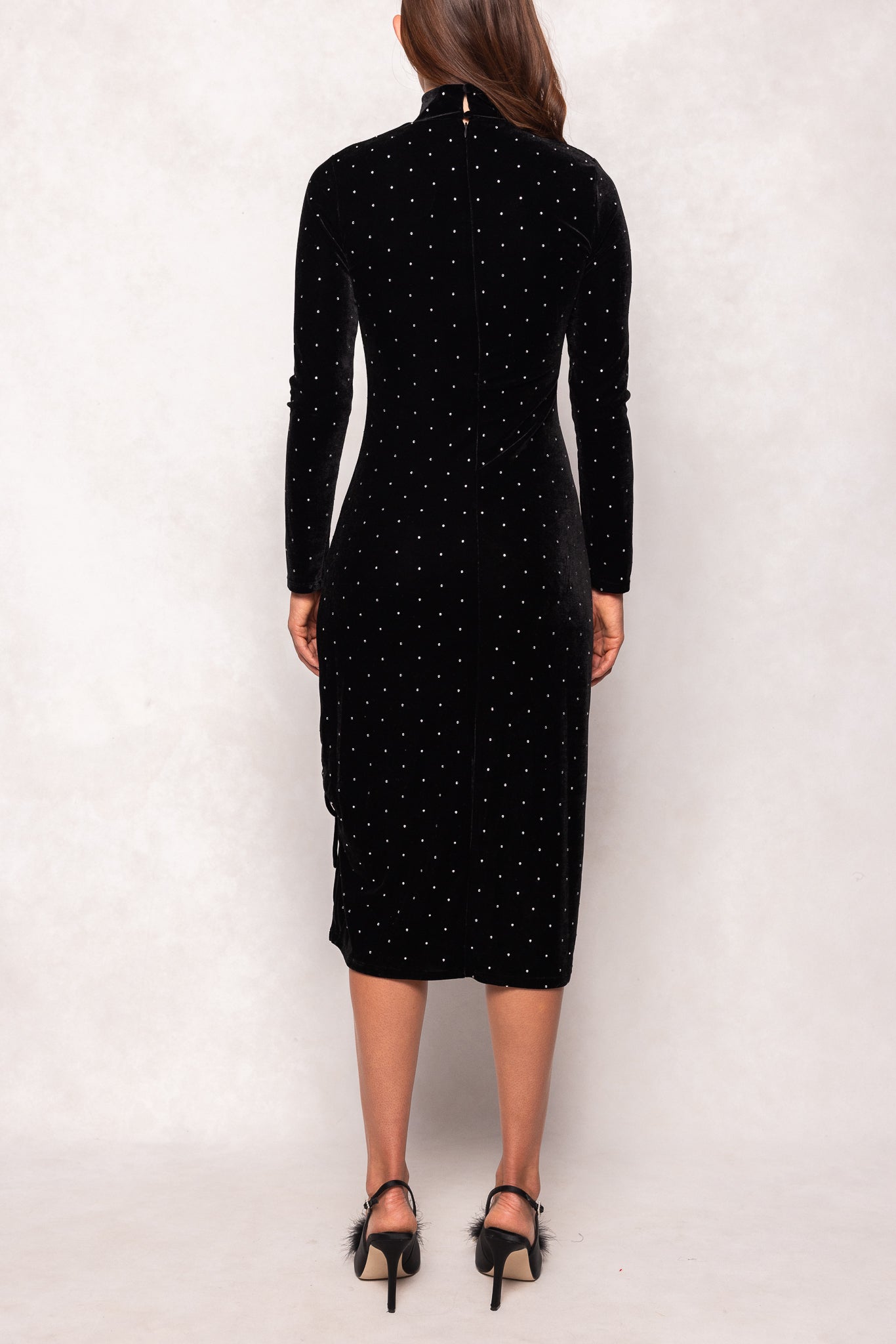 Hunter Dress in Black Velvet - Slightly Imperfect