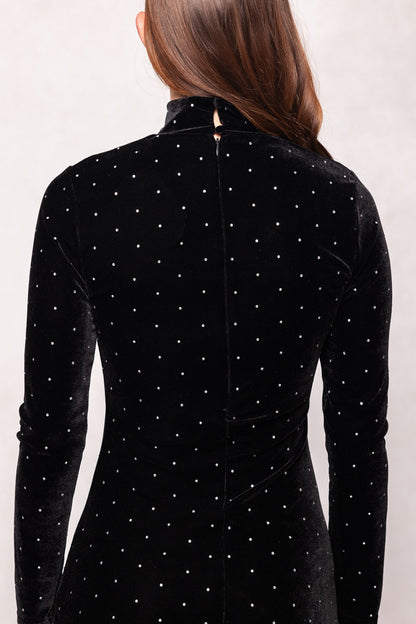 Hunter Dress in Black Velvet - Slightly Imperfect