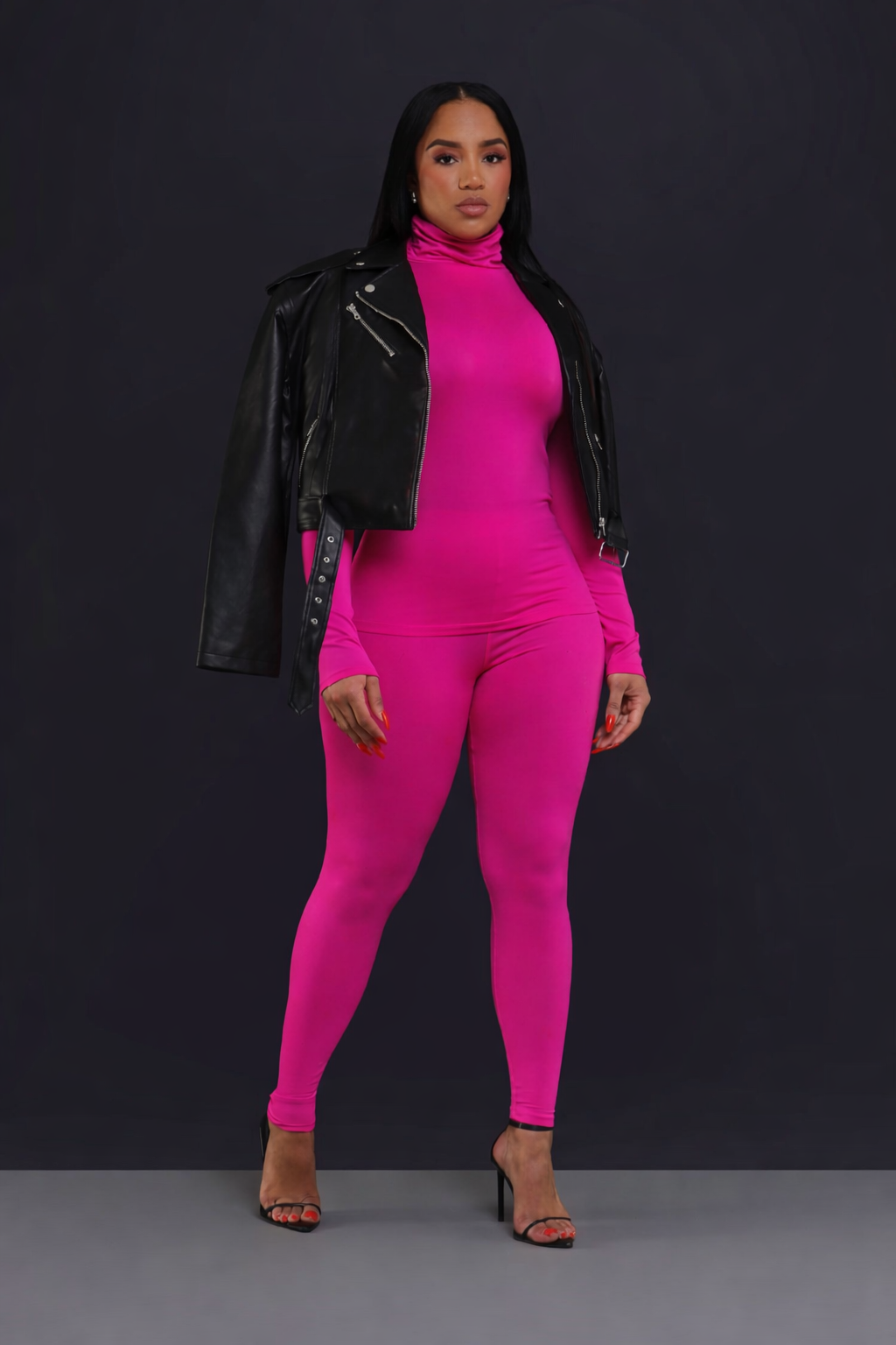 Record Timing Legging Set - Fuchsia