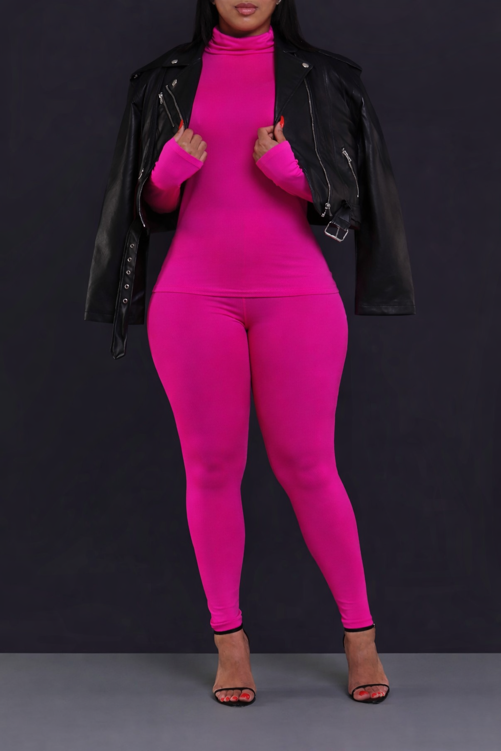 Record Timing Legging Set - Fuchsia