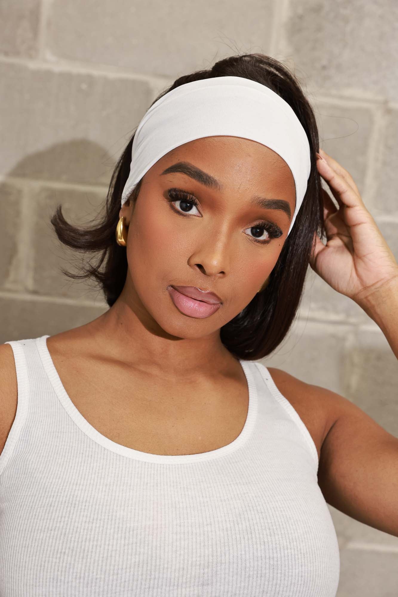 Zero Slip Stretchy Headband - White