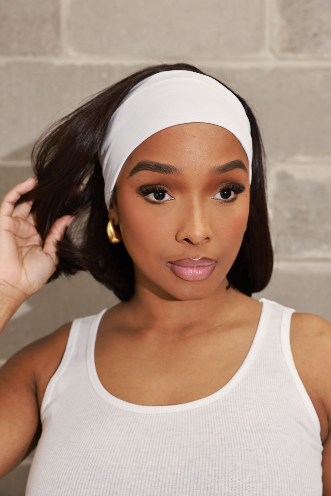 Zero Slip Stretchy Headband - White