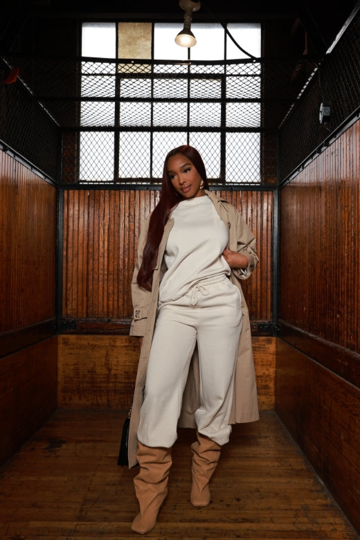 Soft Start Wide Leg Sweatpants - Oat