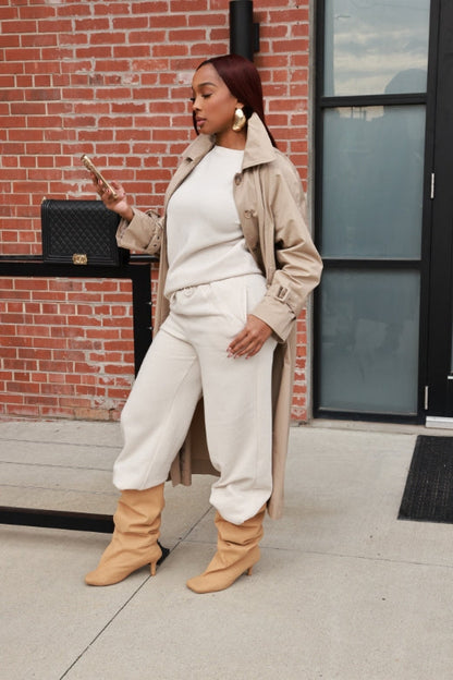 Soft Start Wide Leg Sweatpants - Oat