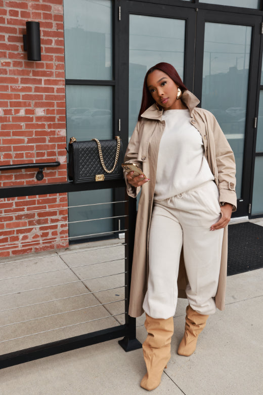 Soft Start Wide Leg Sweatpants - Oat