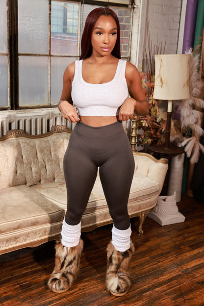 All Hours Fleece Lined Leggings - Charcoal Grey