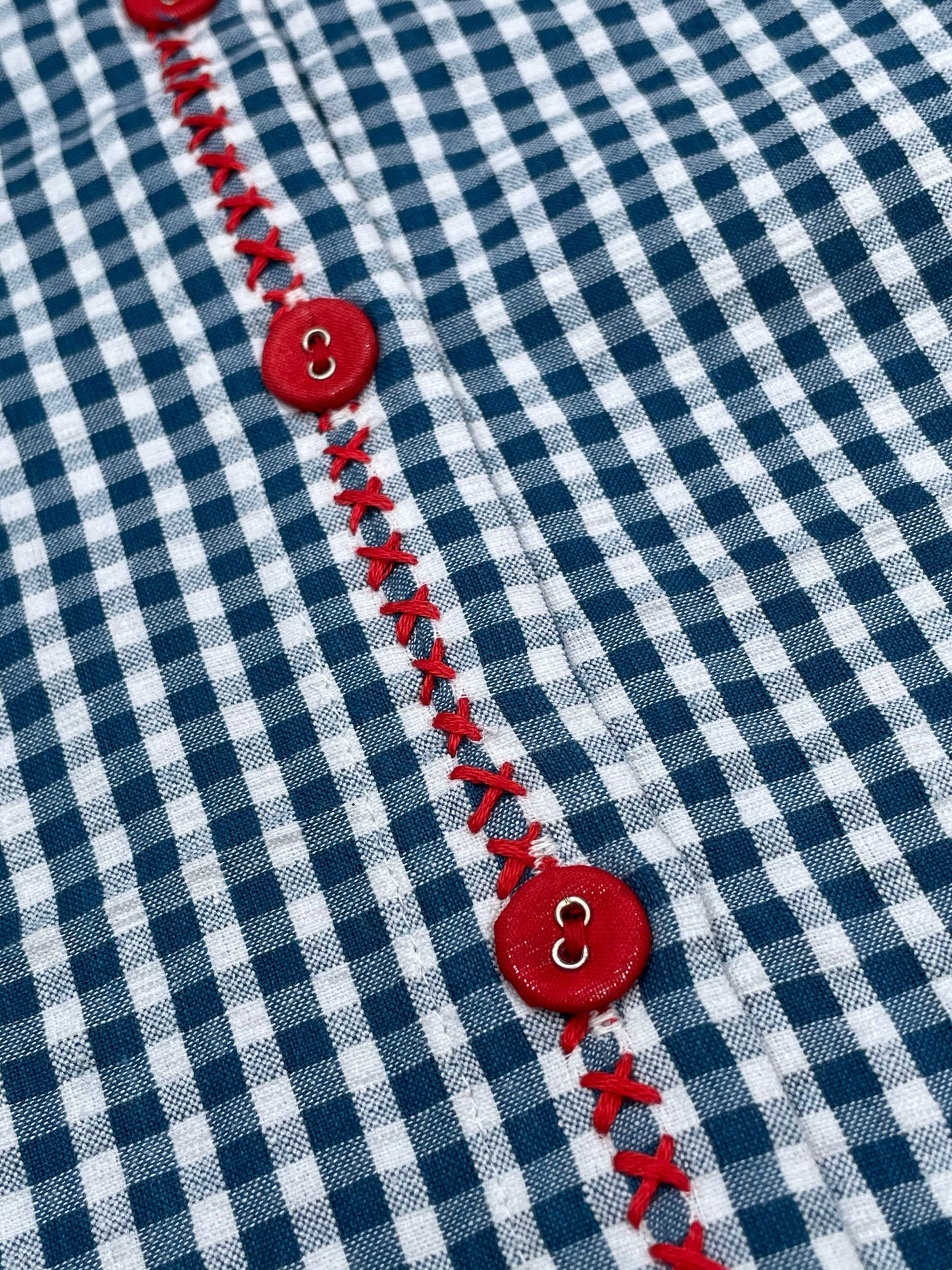 Lowie Gingham Embroidered Blouse