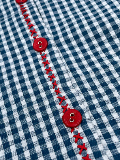 Lowie Gingham Embroidered Blouse