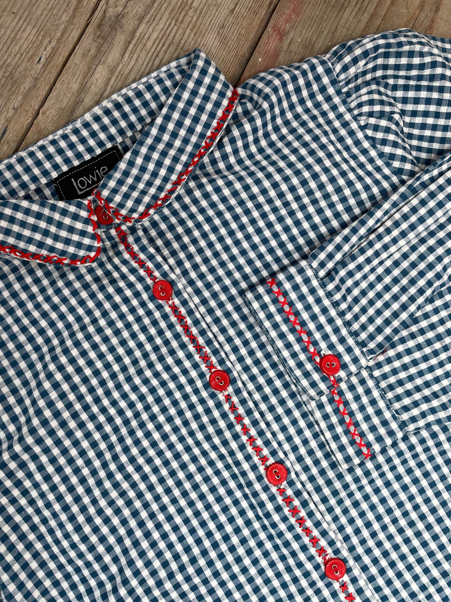 Lowie Gingham Embroidered Blouse