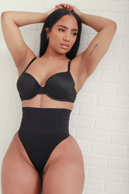 Stomach Control Mid Rise Shaper Panty - Black No.148