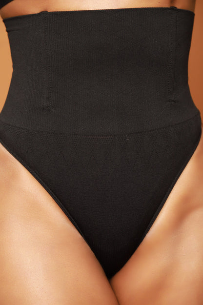Stomach Control Mid Rise Shaper Panty - Black No.148