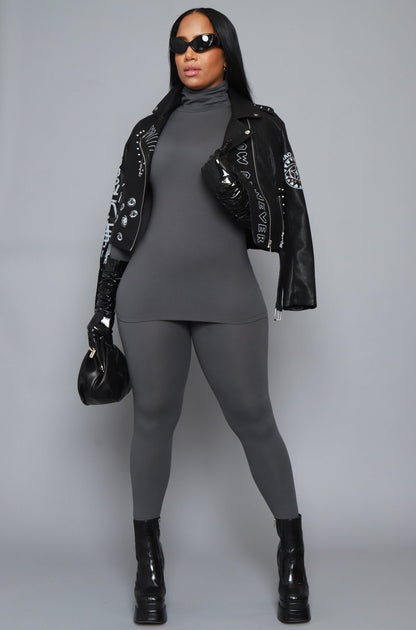 Record Timing Legging Set - Ash Gray