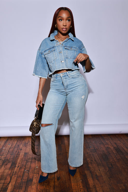 Brunch Date High Rise Denim - Light Wash Flare Jeans