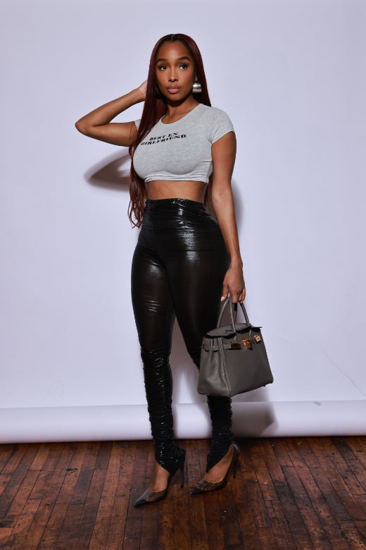 Just Right Stretchy Ruched Leggings - Black